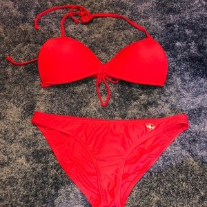 Red Body Glove Two-Piece Swimsuit